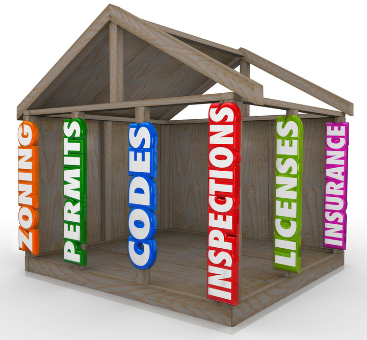 house with codes and permits