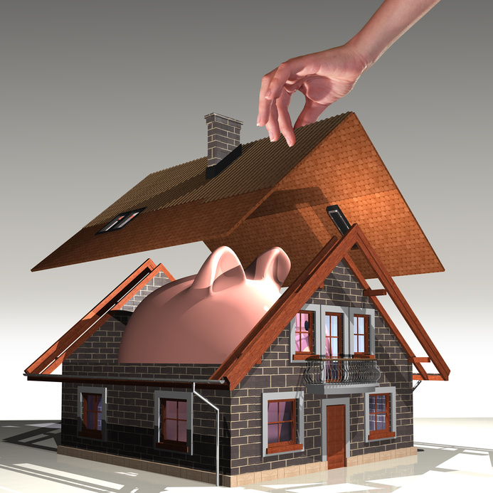 House with piggy bank inside