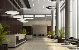 Commercial interior with living wall