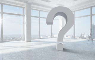 white question mark in room