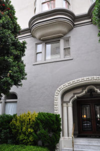 art deco building entryway