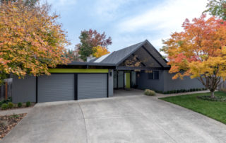 Exterior view of a mid-century modern house