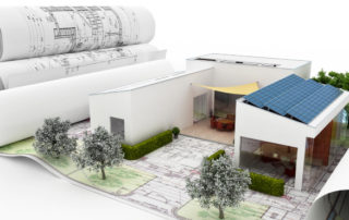 House Construction Project VI (panoramic) - 3d illustration