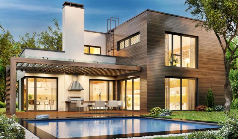 Modern house with swimming pool