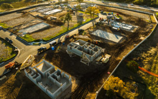 3d Printed homes under construction in North Austin , Texas , USA as a new technology of home building process begins