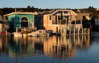 Modern homes on the water