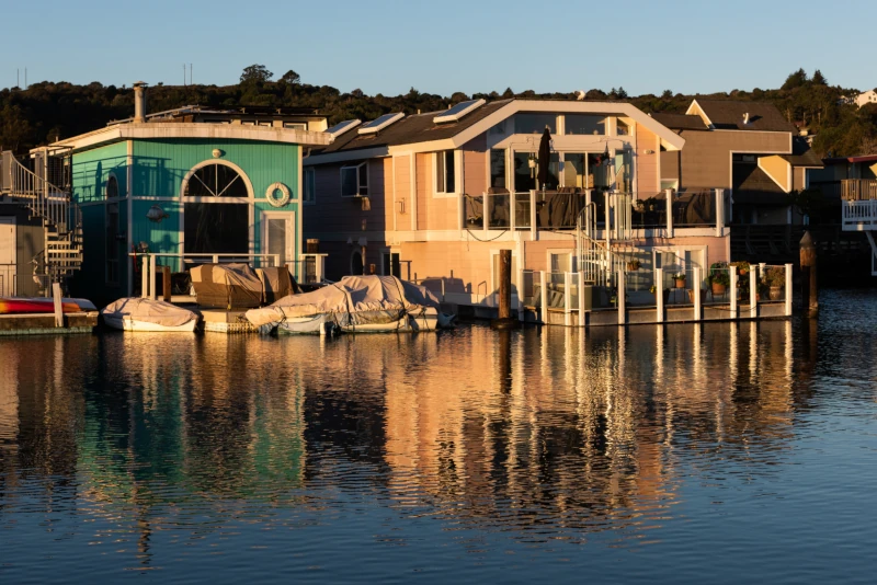 Modern homes on the water